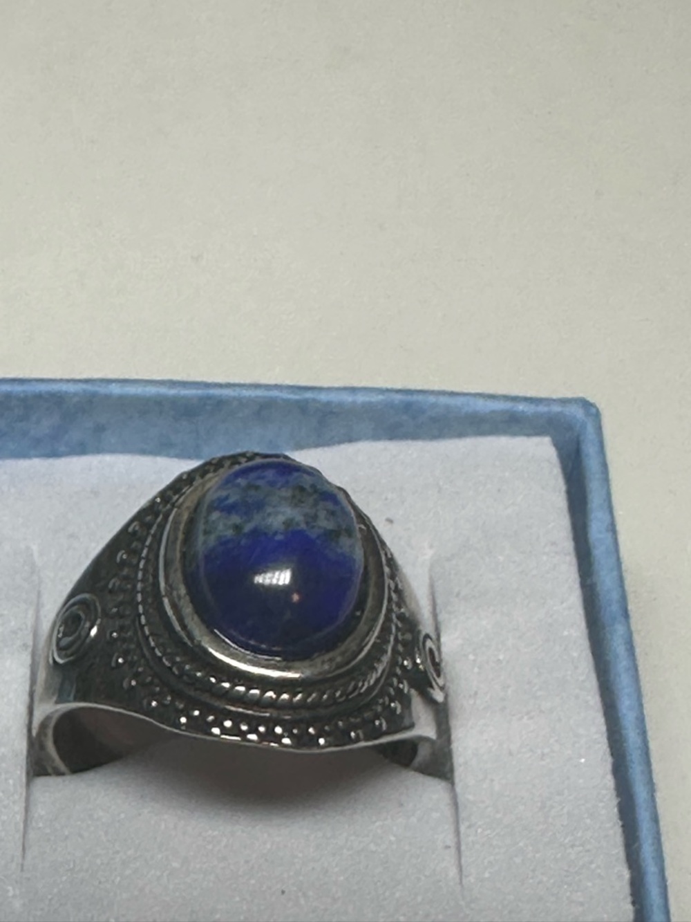 Sterling Silver Lapis Lazuli Statement Ring